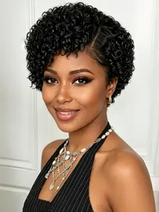 6 Inch Short Curly Bob 13x4x1 Lace Human Hair Wig Lace Front Bobs Best Mothers Day Gift for Women Beginners Friendly