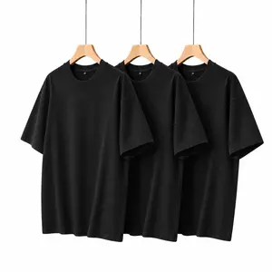 3 Pack Black Oversized Heavyweight 230GSM Combed Cotton T-Shirts Unisex Casual Tees No Shrink No Fade Perfect Fit for Men Women Everyday Wardrobe Staples School Work Gym Streetwear Breathable Outfit