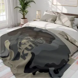 KUIU Camouflage Velvet Blankets, Soft Cozy Luxury Fuzzy Warm Blanket for Sofa Couch Bed Gifts Bedroom