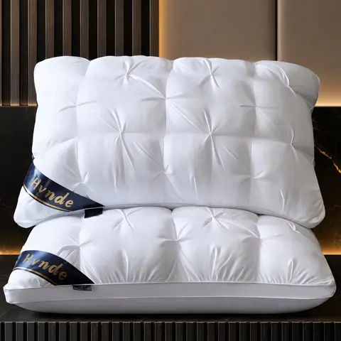 Luxury 5-Star Hotel Quality Pillow (19x29in) - Anti-Allergic Polyester Fiber Cover, Soft Texture, Neck Support, Deep Sleep Cushion, Posture Correction, Cooling Bedding, Decorative Accent, Pillows for Sleeping Indoor Bed Accessory