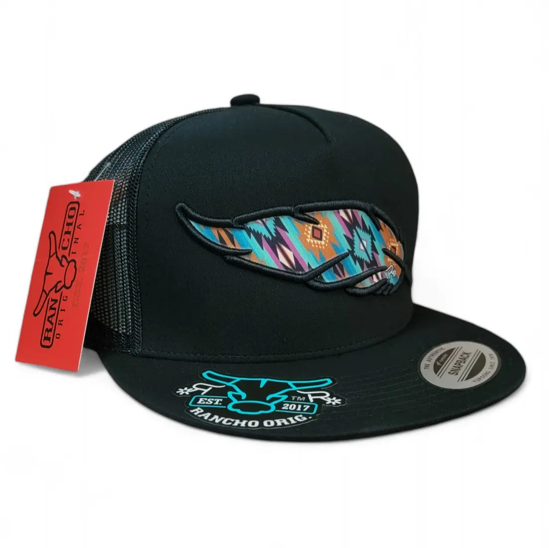 Rancho Original Retro Feather Hat - Classic Western Style Snapback
