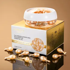 30 Capsules X 2 Bottles Collagen Placenta Skin Serum, Anti Aging Serum, Facial Essence Firming Deep Hydration Moisturizing Daily Skincare, Reduces Dry Wrinkles, Suitable for Men & Women