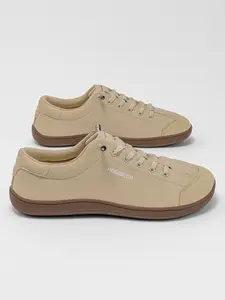 HOBIBEAR Wide-toe men's shoes, barefoot-style sneakers, low-top slip-on shoes made of PU leather, casual daily walking shoes for fitness and leisure