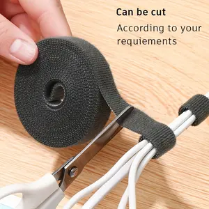 1 piece of 5-meter-long self-adhesive Velcro cable tie, Desk cable organizer, Cord organizer, wire organizer, cable strap, wire fixing strap, cuttable adhesive wire organizer, storage tool, data cable storage tool