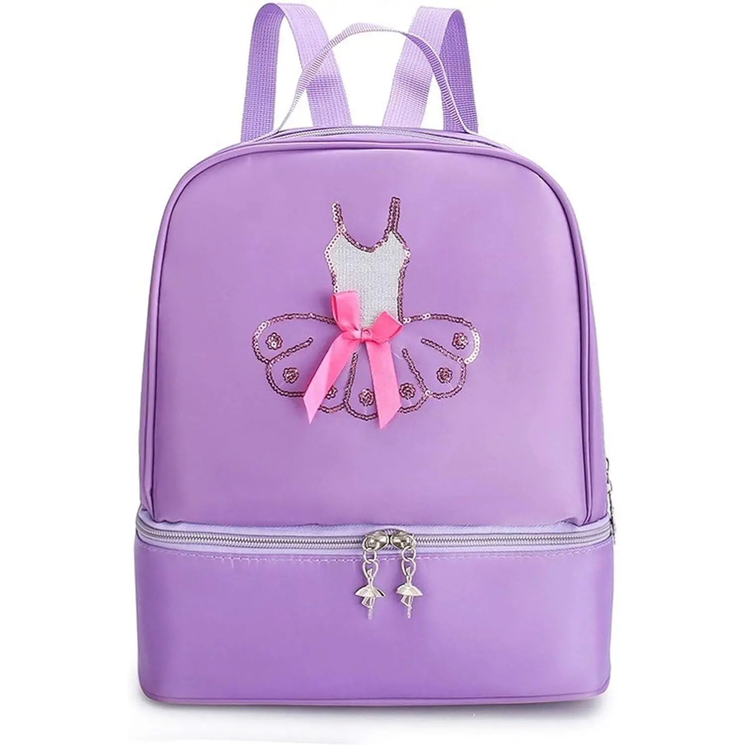 SQ-CPB030 Ballet Dance Backpack for Little Girls Ballerina Purple Bag for Dance Toddler Dance Bag Gymnastics Latin Dance Yoga Tap Dance Jazz Storage Bag,27cmx30cmx15.5cm