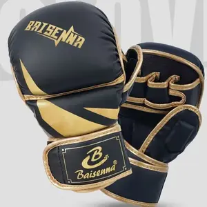 Unisex Half-Finger Boxing Gloves, Sandbag Training Taekwondo Gloves, Breathable Palm Thumbs Protection Thick Punching Mitts, Boxing Equipment
