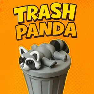 Trash Panda Adorable Articulated Racoon with Trash Can Fidget Toy Desk Ornament Made in USA Unique Gift Idea for Long Car Rides Decor adhd tools stress relief sensory toy calming toys