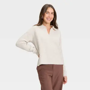 Women's Cozy Knit Polo - A New Day