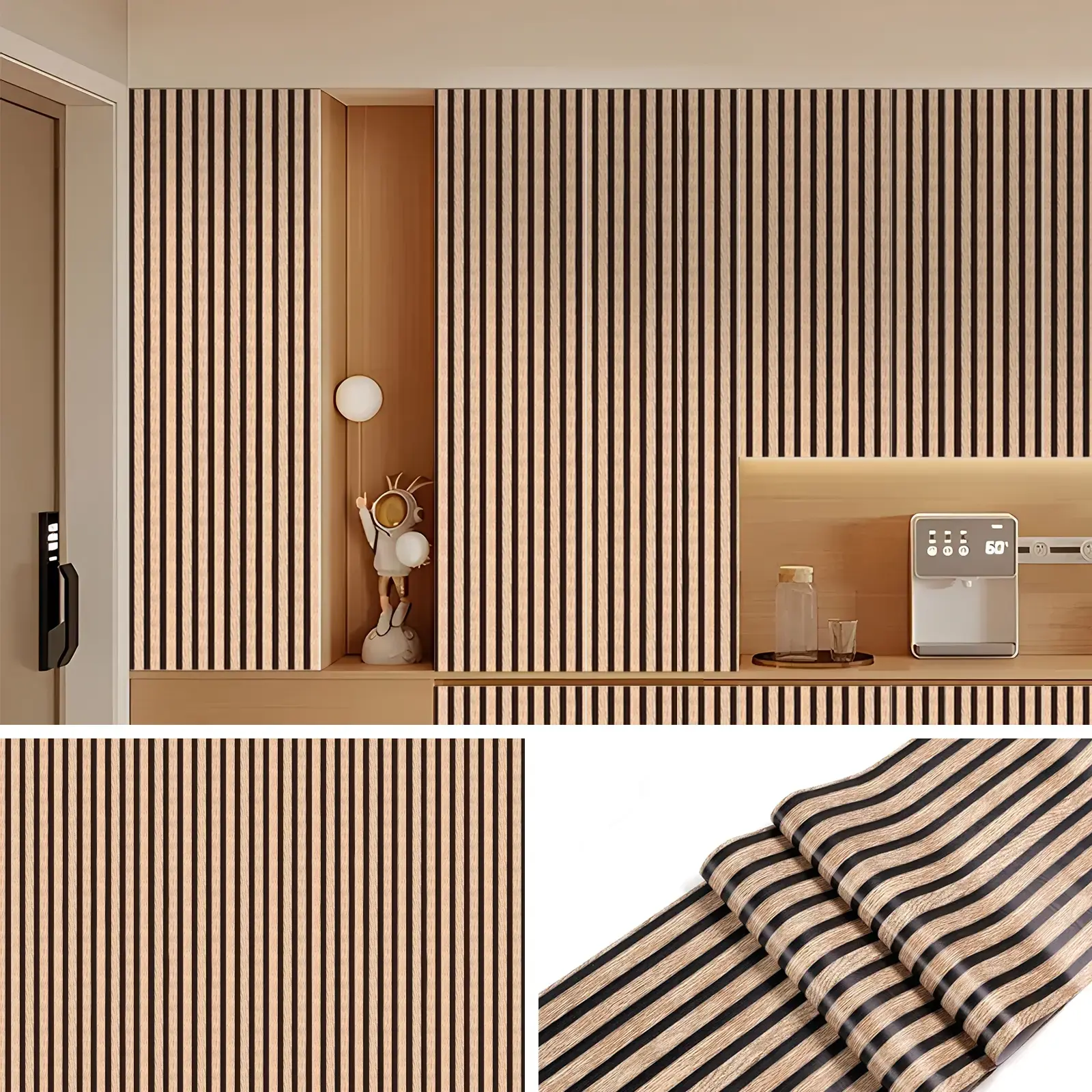 1 Roll Waterproof and Moisture-Proof Decorative Wallpaper for Living Room, Bedroom and Kitchen