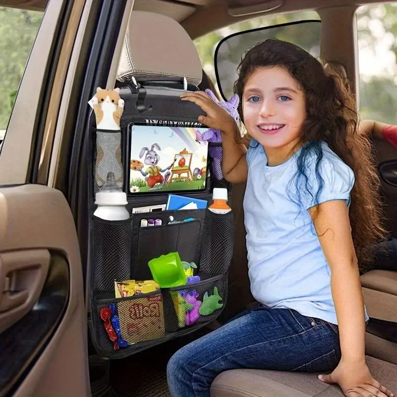 Car Back Seat, Seat Organizer, Car Storage Bag, Car Seat Protector Kick Proof, Toy Storage Bag, 600D Polyester Mesh Bag, Car Interior Accessory, Car Accessories