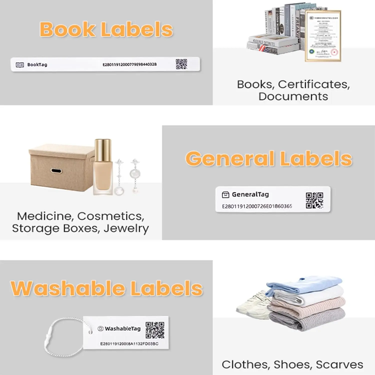 RFID General Purpose Electronic Tags with 100 QR Code Labels, iOS-Android Mobile App Sync, for Asset Tracking, GPS Finders & Accessories, Home/Biz Users (Phones & Electronics, Smart & Wearable Devices)