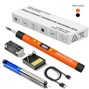 Wireless Soldering Iron Set, USB Fast Charging Portable Cordless Soldering Iron, LCD Digital Adjustable Temperature, Ideal for Electronic Welding