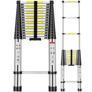 Aluminium Telescopic Multi-Purpose Ladder,20.3FT Aluminum Extension Ladder with 2 Replacement of Non-Slip Rubber Cover, Portable Collapsible RV Ladder, 330 lb. Weight Capacity collapsible extension,fathersdaygifts Telescoping Safety