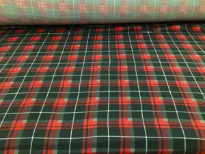 Double Brushed DTY Plaid Spandex Stretch Apparel Fabric Red Black Gray L511
