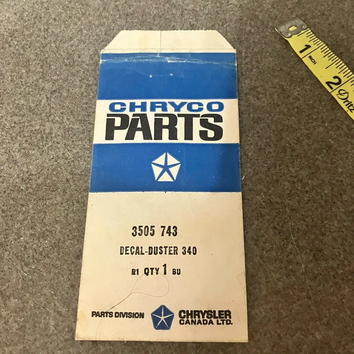 Original Factory 1980s Mopar Plymouth 340 Duster Decals - New