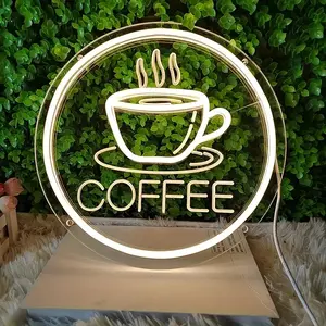Coffee Cup 3D Carved Neon Light, Adjustable Dimmable Home Decor Indoor Coffee Shop, Living Room Bar Kitchen Office Daily Decoration, Decorative Lighting, Dimmable Neon Sign