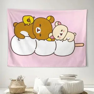 R-Rilakkuma Large Wall Hanging for Cafe, Studio or Lounge Decor - An Eye-Catching Piece to Spark Conversation,Tapestry