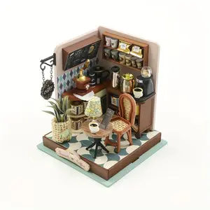 3D House Model Kit (1 Box), Vintage Style DIY House Model Kit, Assembly Model House, Perfect For Teenagers & Adults, Gift for Her, Girl's Gift, Crafts