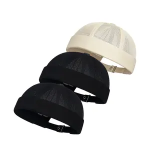 Unisex Sun Protection Mesh Cap - Brimless, Multi-Pocket, Adjustable Back Band, Lightweight Summer Cap with Rolled Edges, Watermelon Color for Street Casual Outdoor Wear