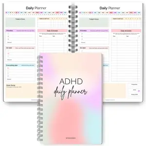 Neurodiverse Adult Adhd Daily Planner, Productivity Tool, To-Do List, Focus, Brain Dump, Cleaning, A5 Spiral Binding, Planner Notebook