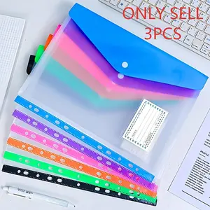 A4 High Capacity File Bag Set, 3-Pack with 11-Hole Binding Rings, Modern PP Material, Expandable Buckle & Label Pockets, Office Supplies