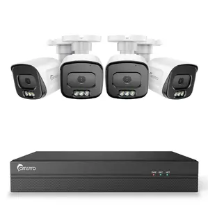 Camstro 4K 8-Channel POE CCTV Camera Security System, 4K NVR w/4 5MP IP Cameras, Color Night Vision, Customized Motion Area, Comprehensive Smart Detection, Two-Way Audio Intercom, IP67 Weatherproof