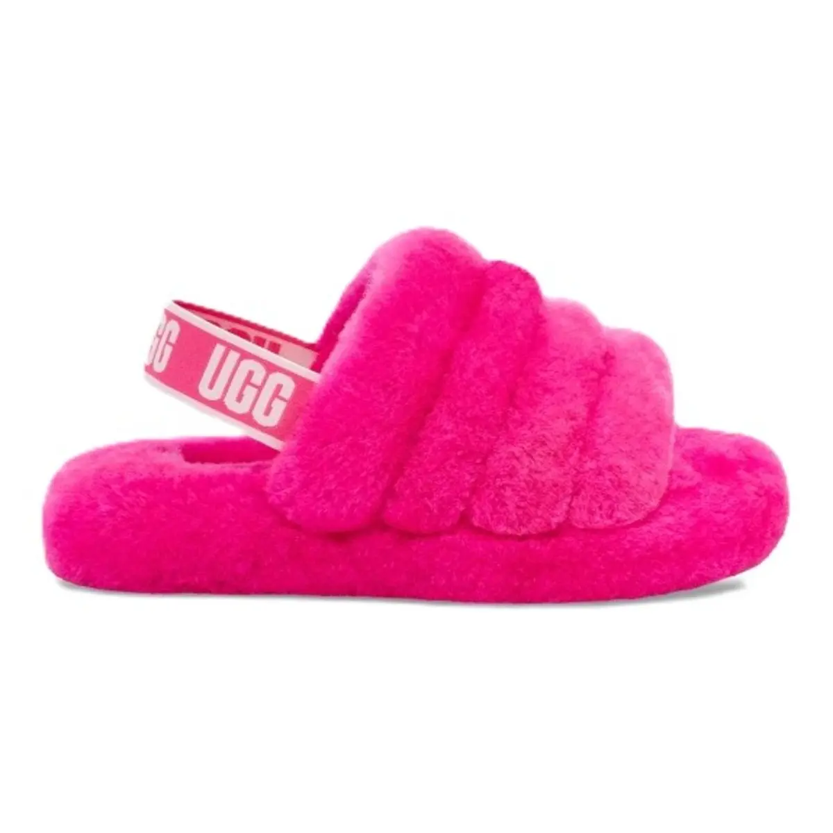 UGG Fluffy Yeah Slide Rock Rose Kids Fashion Slippers New