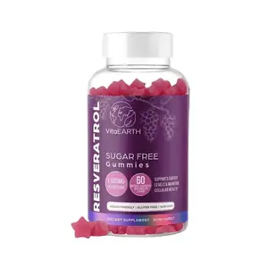 VitaEARTH Anti Aging Resveratrol Supplement – 1500mg Resveratrol Gummies for Heart, Immune System – Raspberry Watermelon Flavored Edible Dietary Healthcare Fitness Natural Optimum