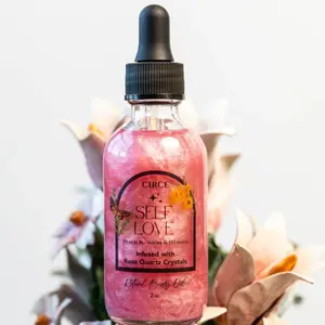 Self Love Body Oil 2 oz  crystals infused Ritual for Spirit, Radiate Confidence