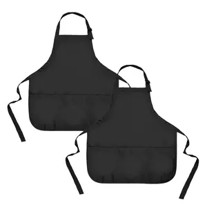 2-PACK Aprons Commercial Restaurant Cotton Spun Poly Bib Home Cooking Kitchen mandil apron squeeze