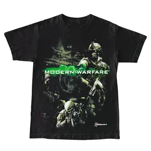 [Sale up to 30%] 2009 Call Of Duty Modern Warfare 2 Iw Promo Vintage Y2K T-Shirt Cotton Menswear Top Decoration Y2k