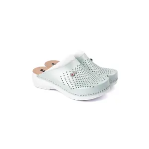 Pandora III by LEON- Women’s Leather Clogs- Gel Insole & Perforated Leather for Breathability