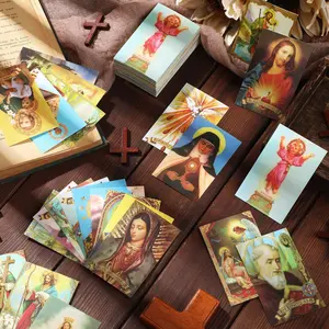 120/220 Pcs Mother's Day Catholic Prayer Card Holy Saint Card Tarjetas de oración in Spanish/English for Religious Education Sunday School Baptism Confirmation First Communion Souvenir Gift for Student Teacher Family Church Christian Personal Devotion