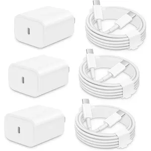 3 Pack  16 15 Charger Fast , 20W USB C Charger Block with 6FT Type C to C Cables Compatible with i Phone 16/16 Plus/16 Pro Max/15/15 Plus/15 Pro Max, i Pad Pro 12.9"/11"