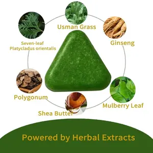 Natural Triangle Soap Natural Seven Herb Green Soap Yousuoman Herbal Itch Relief Hair Growth Solid Shampoo Unisex