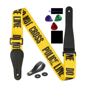 Soft Adjustable Guitar Strap, 1 Pair Strap Locks & 5 Counts Guitar Picks & 1 Count Hold & 2 Counts Washers, Electric & Acoustic Guitar Strap Accessories