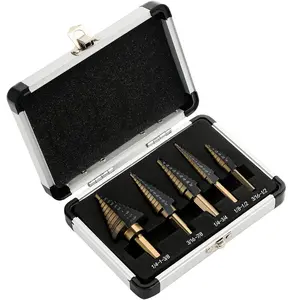 COBALT Step Drill Bit Set with Storage Box50 Sizes Step Drill Bit Set with Aluminum Case/Pouch for Woodworking, Metalworking,Drilling,Drill,Men Gadgets,Home Essentials