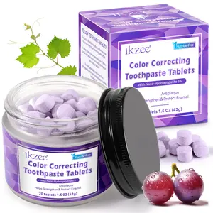 Ikzee Mint Portuguese Color Correcting Toothpaste Tablets 70 Count, Contains 5% Nano Hydroxyapatite, Oral Care Mouthwash, Suitable for Adults & Kids over 7 Years, Daily Use