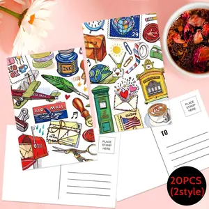 20pcs Snail Mail postcard, two style, unique Everyday gift for family & friends, congratulate, birthday thank you, positive affirmation, Unusual items
