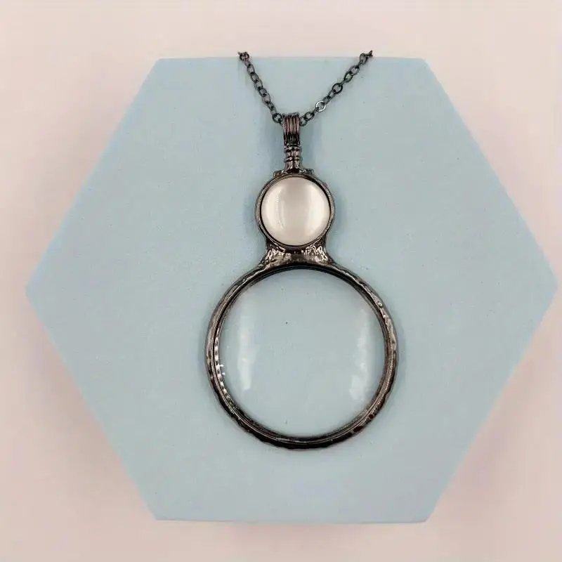 Round Reading Magnifier Pendant Necklace, 1 Count Magnifier Chains Necklace, Minimalist Chain Necklace, Fashion Jewelry Decoration, Perfect Holiday Gift, Necklace Set, Daily Wear Necklace, Dainty Necklace