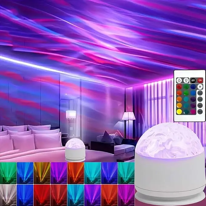 2 in 1 Northern Lights and Ocean Wave Projector,16 Light Color Aurora Night Light Projector,Dimmable Galaxy Led Light Projector for Bedroom Room Home Parties Decorations,Kids Teen Girls Gifts EasterEggLight BackToSchool
