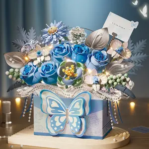 Purple Roses Bouquet Building Set, sonny angels Artificial Flowers Botanical Collection Blocks anime figures Kit Compatible with Lego for Adults Women Teengirls for Mother‘s Day & Valentines- Gothic Home Decor Decoration Items Decorative t13 action figure