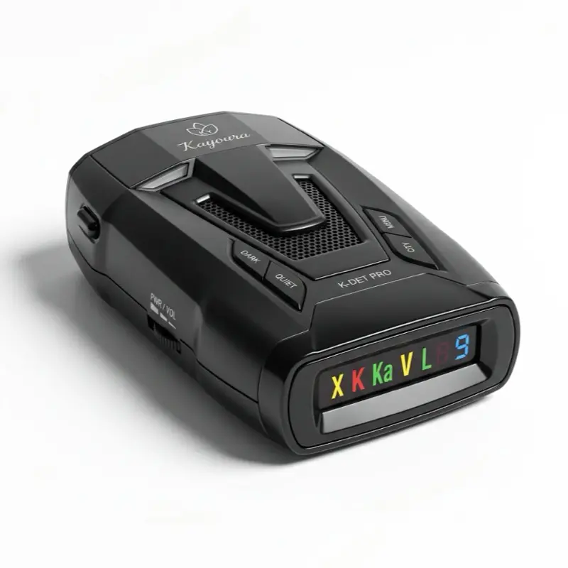 Kayoura High Performance Laser Radar Detector - 360-Degree Protection, Bilingual Alert, Advanced False Signal Filter, High Sens Car Radar Receiver, Sleek Black, Dash Mount, Auto Security, Stealth, Highway & City Modes