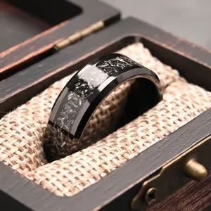 tungsten carbide ring for man anillos bague homme pareja de compromiso fashion jewelry wedding bands Meteorite engagement rings