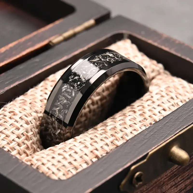 tungsten carbide ring for man anillos bague homme pareja de compromiso fashion jewelry wedding bands Meteorite engagement rings