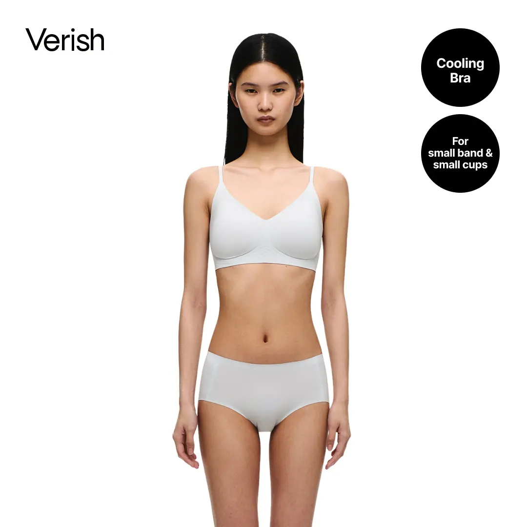 [VERISH] Ice On Strap Hookless Bra - SIZE UP RECOMMENDED - Cooling Wireless Bra for Women - Korean Aqua-X Slim Strap Seamless No Underwire