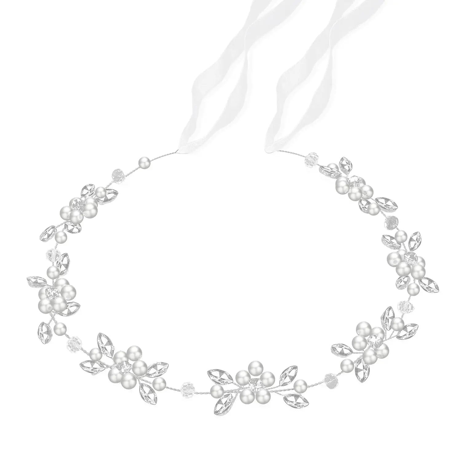Flower Girl Headpiece, Flower Girl Hair Accessory, Silver  display picture 2