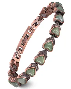 Jecanori Copper Bracelet for Women, Pure Copper Magnetic Bracelets ,Natural Unique Gemstone
