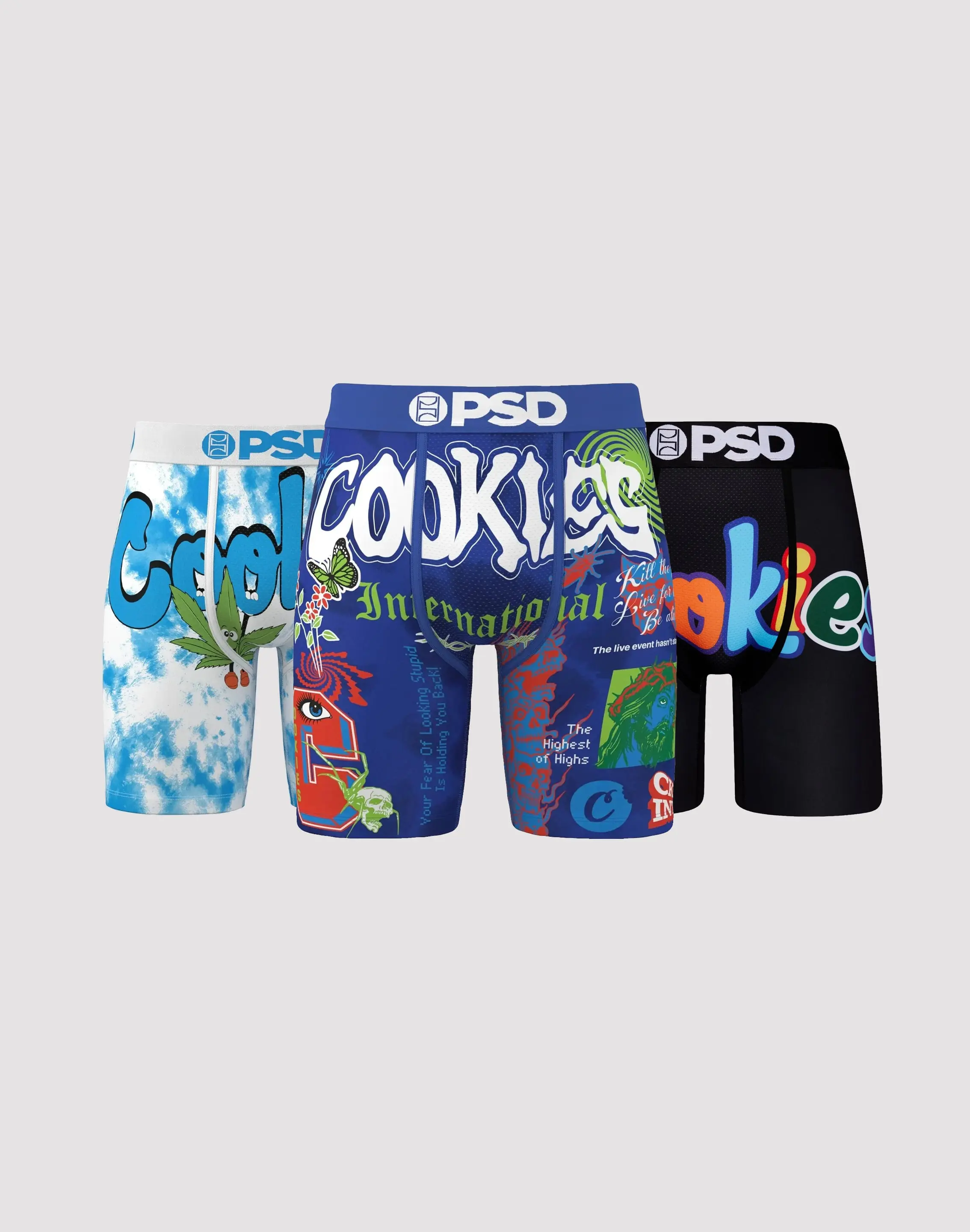 Mens Psd Underwear Cookies Boxer Briefs 3-Pack