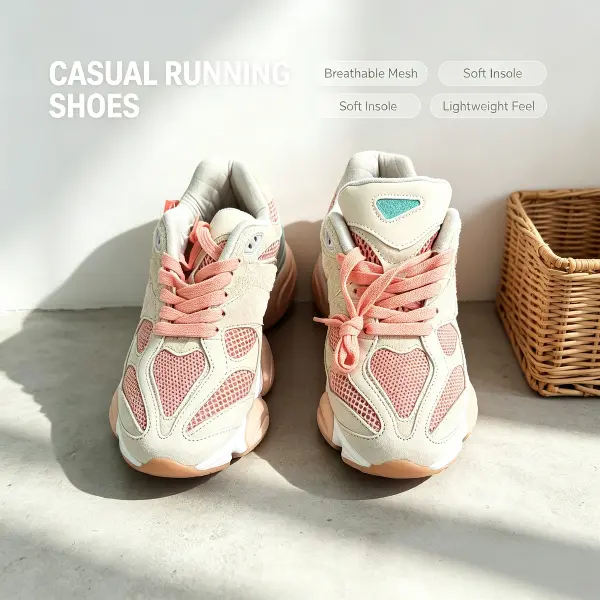 Retro Platform casual running Sneakers, Breathable Mesh Cushioned Running Shoes, Comfortable Casual daily Walking Trainers for Women men